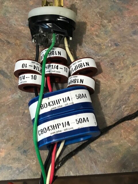 induction absorbers installed around motor cabling