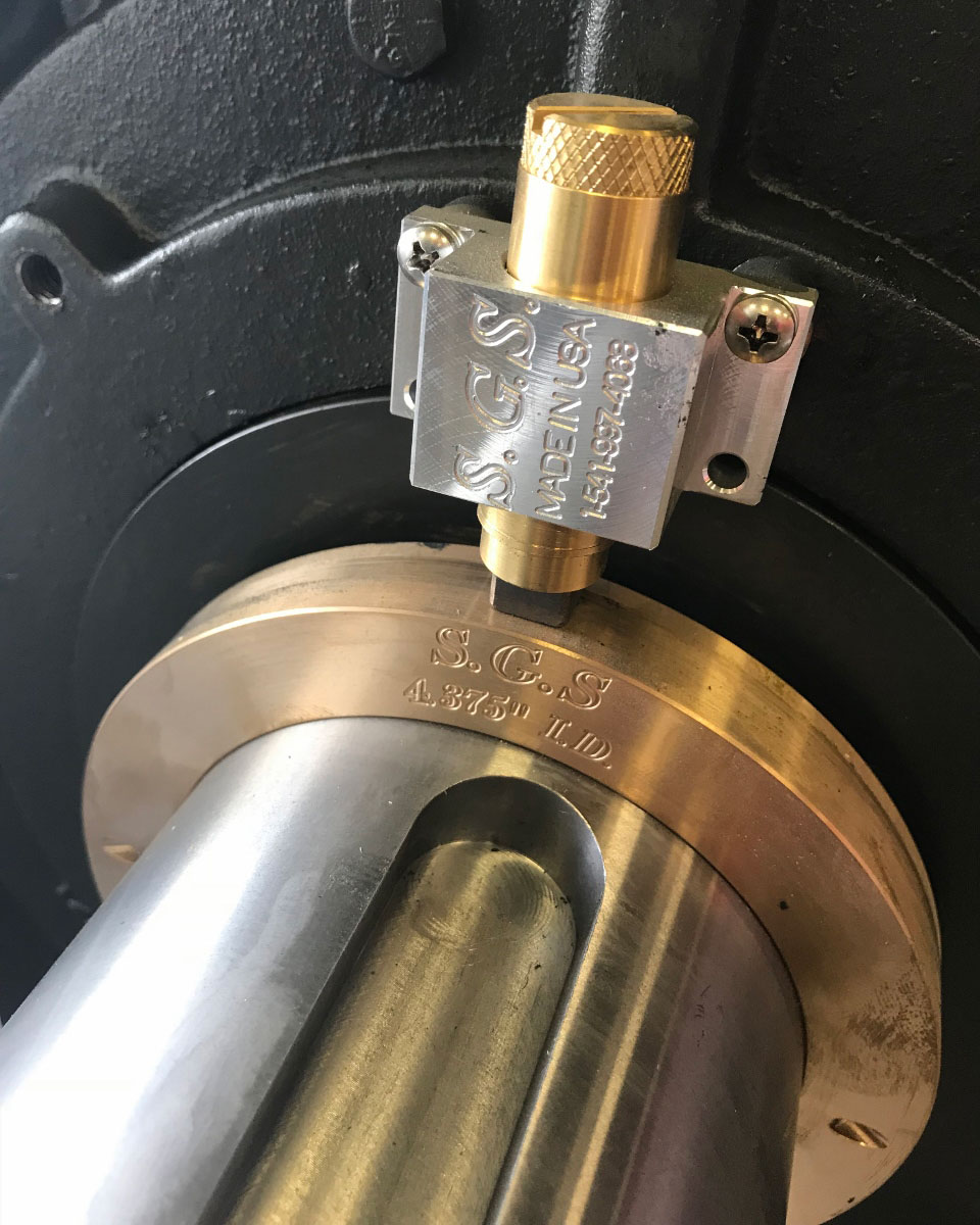 sgs dr series with single brush bracket installed on 4.375 inch shaft