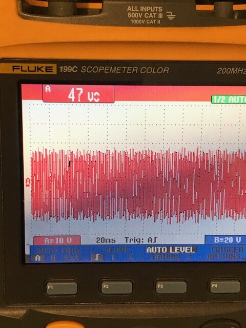 shaft voltage testing after induction absorber installation