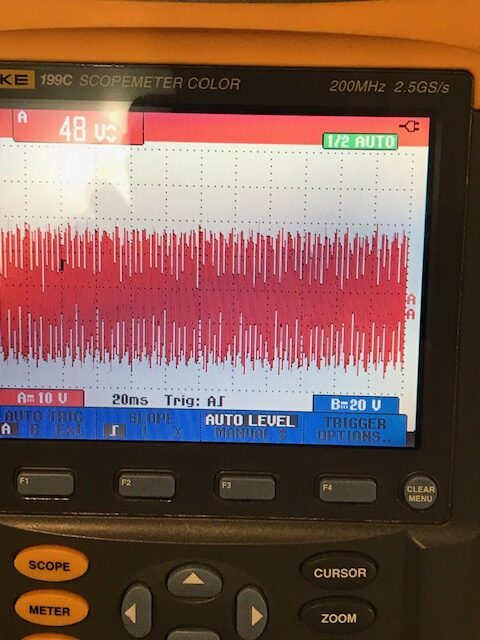 shaft voltage testing before induction absorber installation