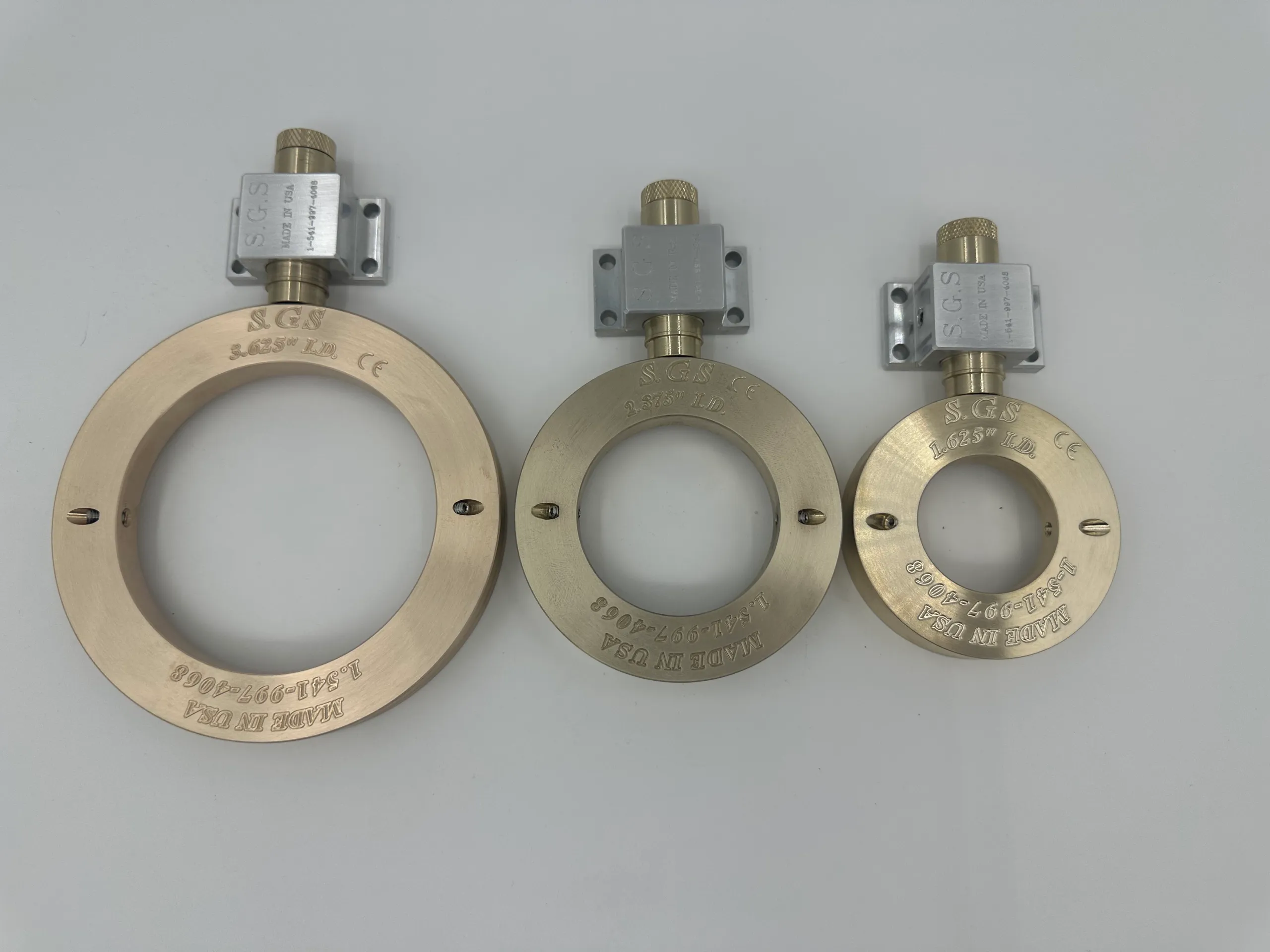 Three SGS shaft grounding rings in different sizes